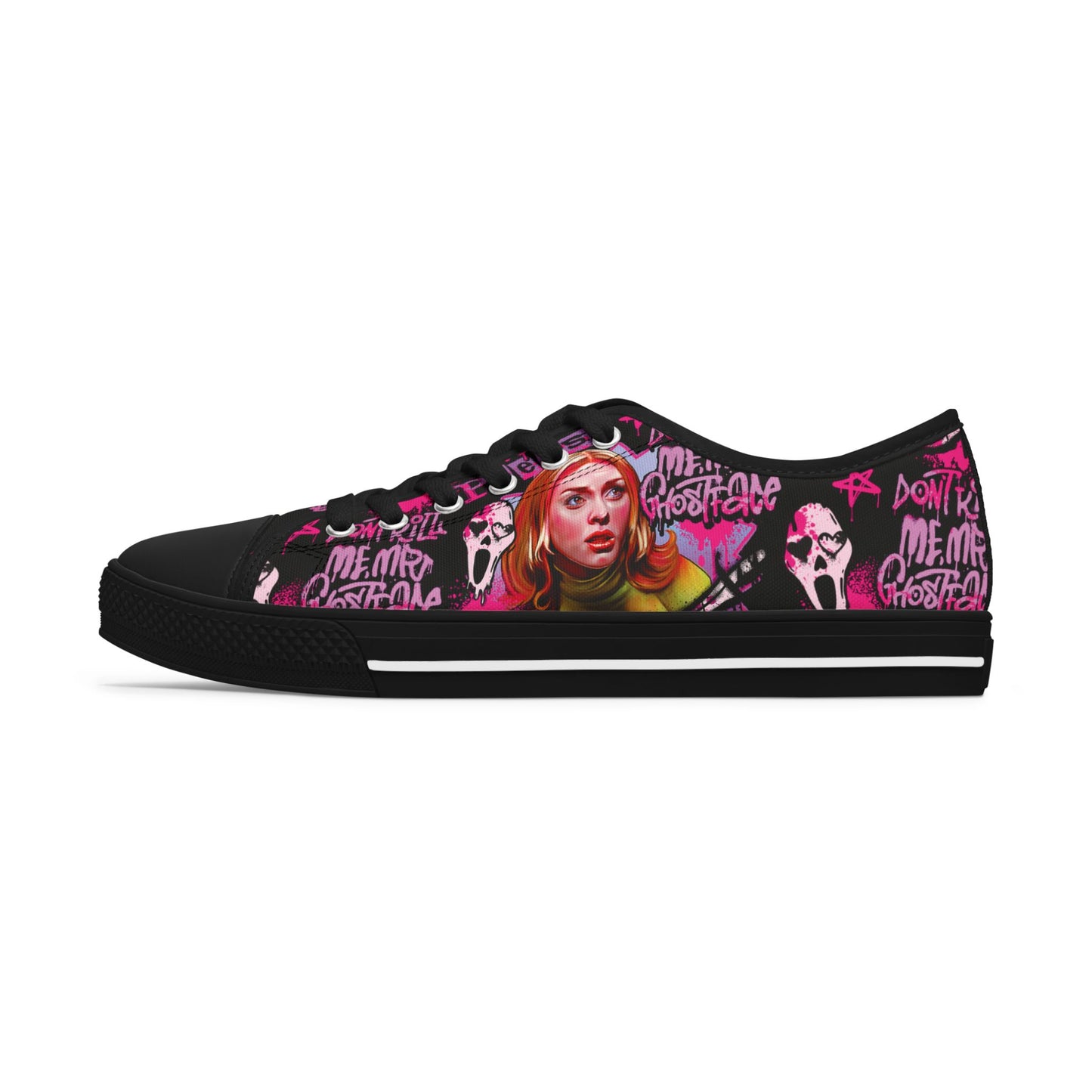 Women's Low Top Sneakers - Don't Kill Me Mr Ghostface