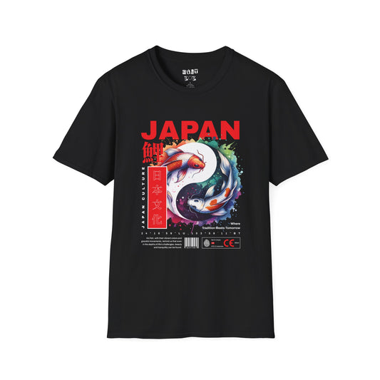 Japanese Koi Unisex Softstyle T-Shirt - Cultural Art Graphic Tee
