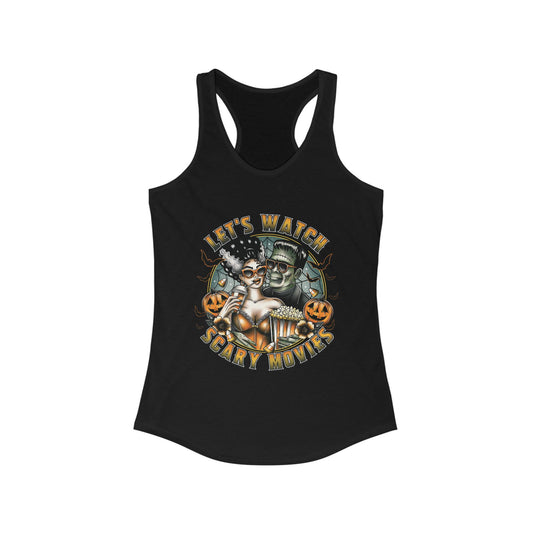 Let's Watch Scary Movies Racerback Tank Top