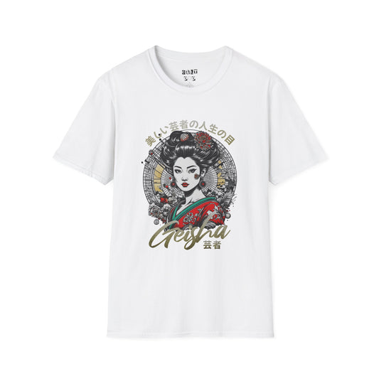 Geisha Art Unisex Softstyle T-Shirt - Japanese Culture Inspired Tee